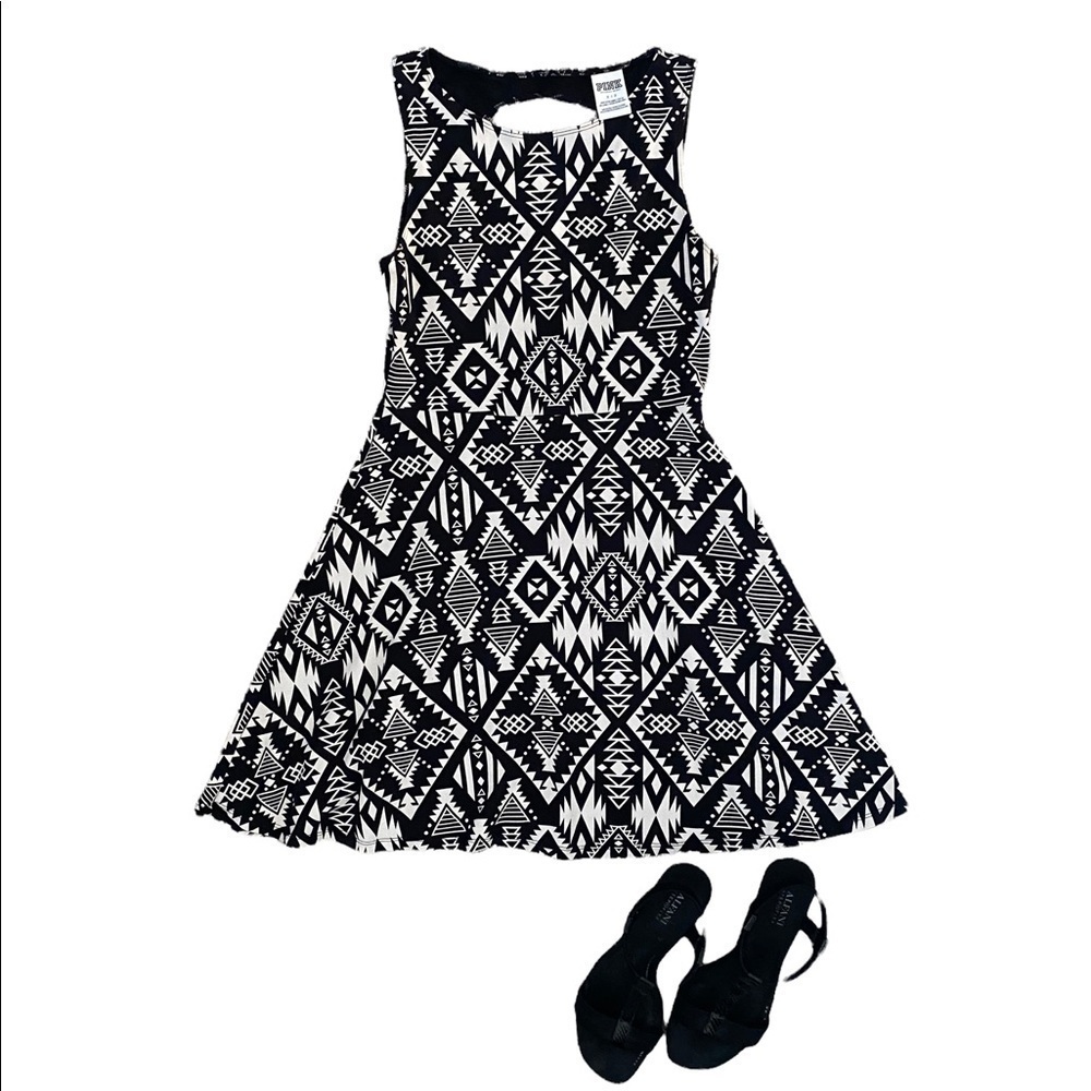PINK Victoria’s Secret VS Sleeveless Black & White Dress Women SP Small …